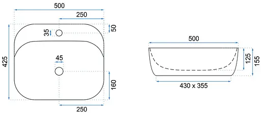 Умивальник Rea Luiza 50 grey mat накладний REA-U5601, Сірий - фото 6