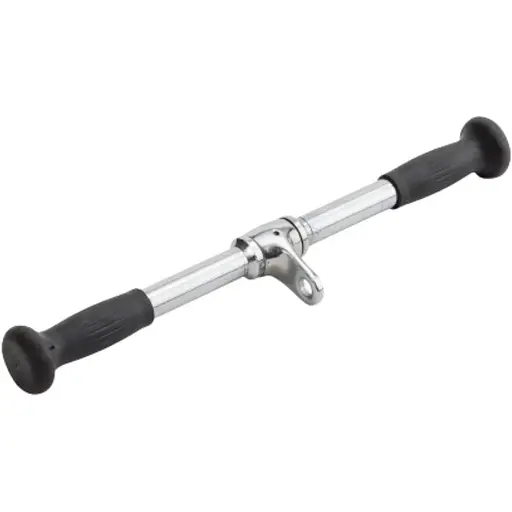 Ручка для верхньої тяги York Fitness 50см пряма з гумовими рукоятками, хром