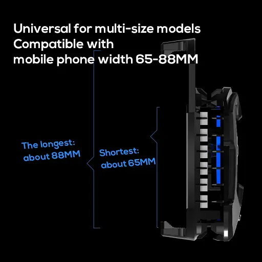 Кулер з екраном активне охолодження для телефону / планшета Memo DLA8 шириною до 88 Black (18511) - фото 8