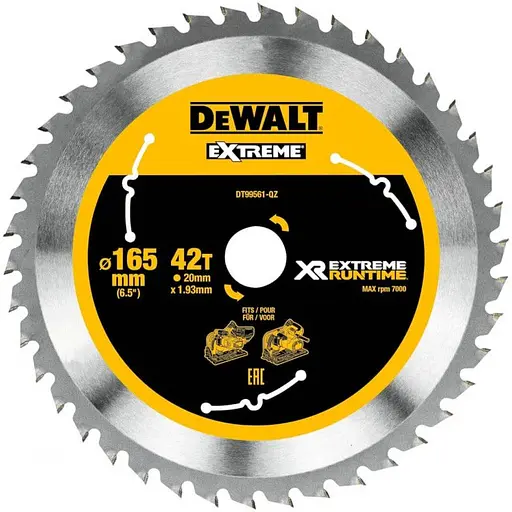 Диск пильный DeWalt Extreme Runtime 165 х 20 мм 42 зуба (DT99561)