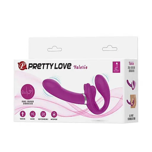Безремневой страпон с вибрацией Pretty Love Valerie 19.2 см розовый - фото 8