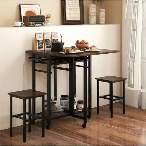 Комплект барний Costway Ravelli розкладний стіл з стільцями в стилі Loft - фото 2