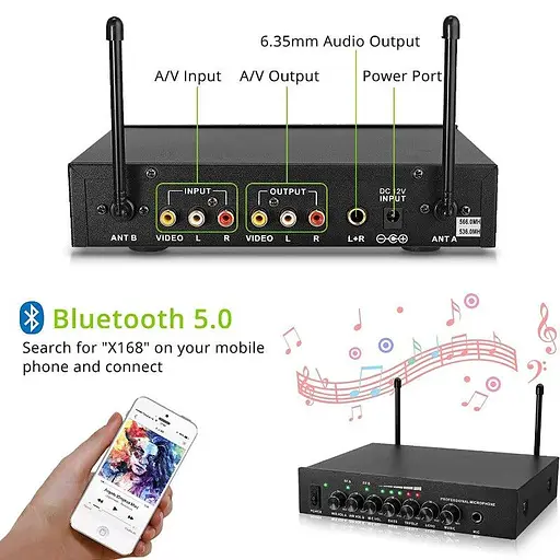 Ручная микрофонная система LiNKFOR UHF, перезаряжаемая - фото 3