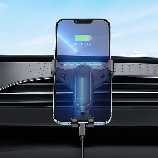 Автотримач для телефона BOROFONE BH74 Rock air outlet gravity car holder Black - фото 6