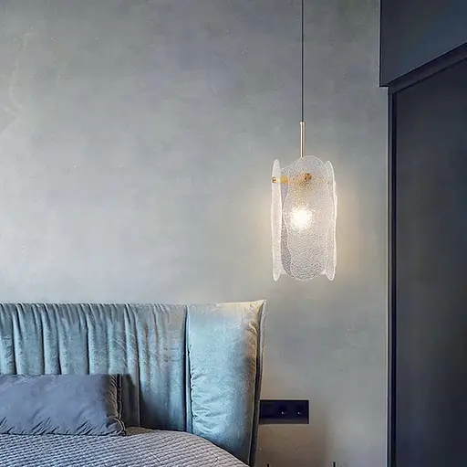 Підвісний світильник Wave shaded з фактурними скляними пластинами на корпусі Line.F MD 2001-1 - фото 1