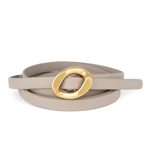 Ремінь вузький шкіряний жіночий мокко HC-1001 (120 см) до сукні - фото 1