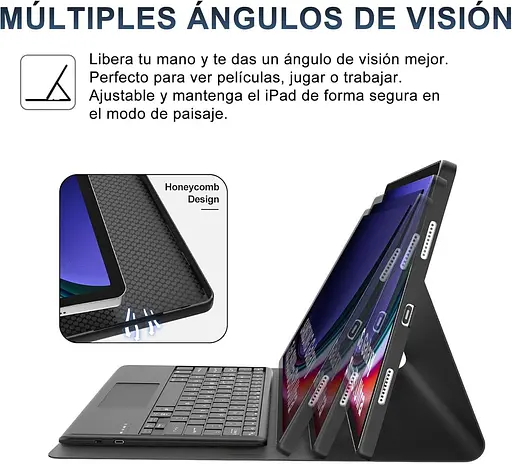 Чохол-клавіатура JADEMALL для Samsung Galaxy Tab S10 Ultra 14,6" 2024, бездротова Bluetooth-клавіатура з підсвічуванням та трекпад - фото 5