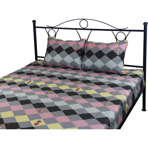 Набір Руно простирадло 200х220 + наволочка 50х70-2 шт "Owl ромб" сатин 22.137_Owl ромб