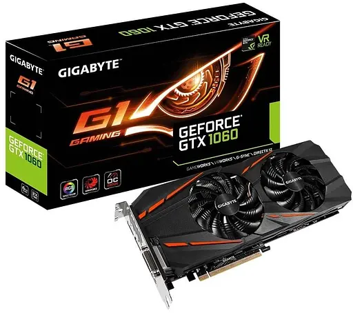 Видеокарта Gigabyte GTX 1060 6Gb Gaming G1 (GV-N1060G1 GAMING-6GD) (GDDR5, 192 bit, PCI-E 3.0 x16) Б/у - фото 4