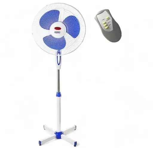 Підлоговий вентилятор Wimpex WX-1603R з пультом 100Вт 40см з регулюванням висоти Білий/Синій - фото 1