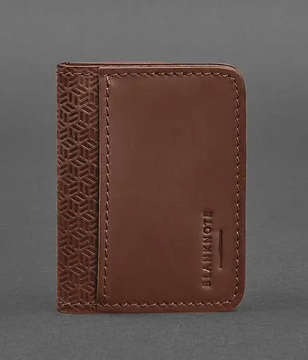 Кожаная обложка для ID-паспорта и водительского заседания 4.0 Карбон светло-коричневый Crazy Horse - фото 1