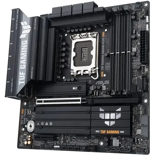 Материнская плата Asus TUF Gaming LGA1851, B860M-PLUS, B860, 4xDDR5, 1xPCI-E 5.0 x16, 1xPCI-E 4.0 x4, 4xSATA3, 3xM.2, Realtek 7.1, Realtek 2.5Gb, HDMI/DP/Type-C, MicroATX - фото 3