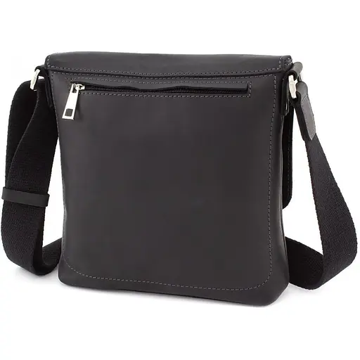 Чоловіча шкіряна сумка через плече GRANDE PELLE 22х22х5.5 см sum0025930 - фото 8