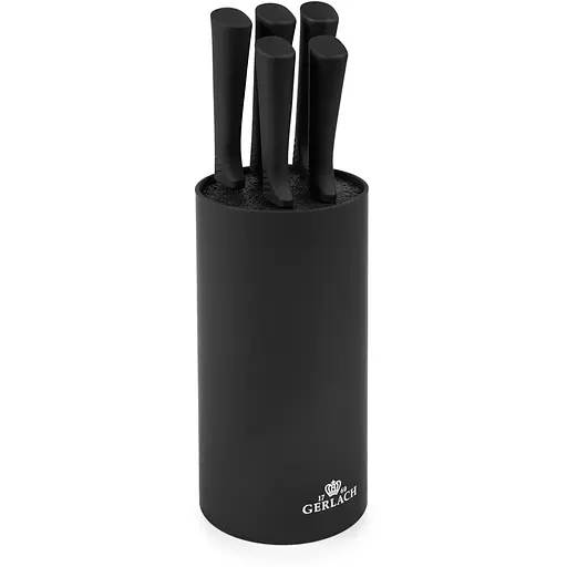 Набор из 5 кухонных ножей и подставки Gerlach Smart Black (5901035506817)