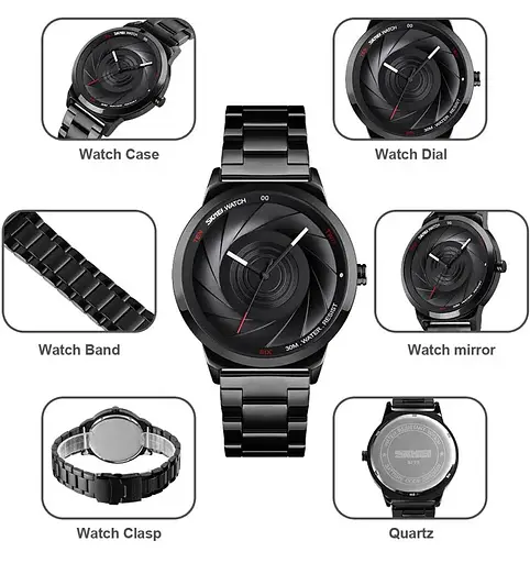 Класичний чоловічий годинник Skmei 9210 Чорні - фото 7