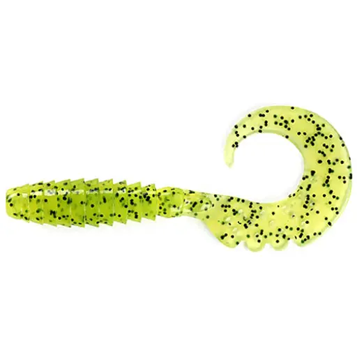 Силикон FishUP Fancy Grub 1" #055 - Chartreuse/Black (12 шт/уп)