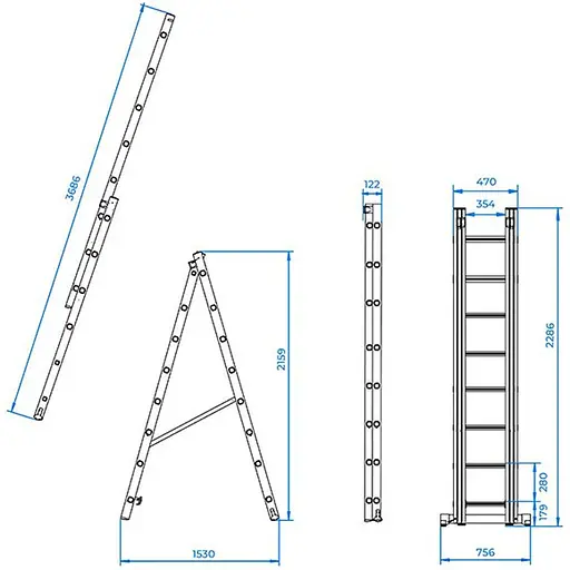 Лестница Intertool LT-0208 (140446) - фото 4