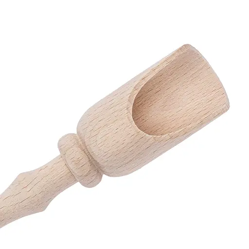 Ложка совок дерев'яний для цукру, спецій та сипучих продуктів 11 см, Woodly Бежевий 86105 - фото 7