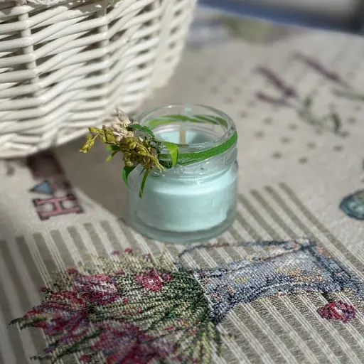 Пасхальная свеча зеленая в баночке маленькая MIS LT - фото 2