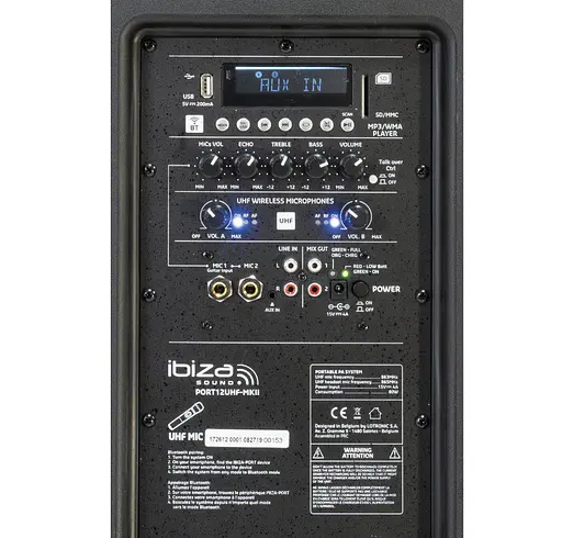 Портативна активна акустична система IBIZA PORT12 UHF MKII TWS RMS 350W - фото 7