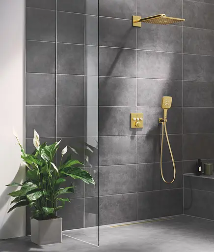 Душова система прихованого монтажу Grohe Grohtherm Smartcontrol з Rainshower SmartActive 310 Cube 34864GN0, Золотий - фото 4