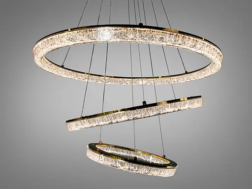 Подвесная LED люстра кольца белая 220 Вт 38-40 м² - фото 3