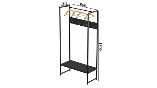 Вішалка модульна підлогова Треліс 12 180x90x38 чорний ДСП Сосна Кембра 16мм FRD-104312 - фото 4