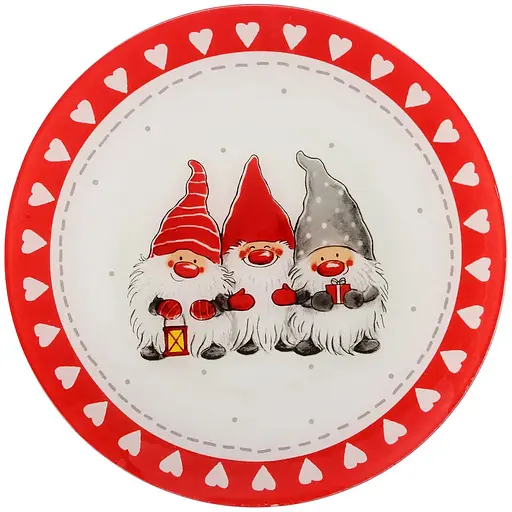 Блюдо VIVA NY GNOMES GIFT круглое стеклянное 26 см (S30105-2)