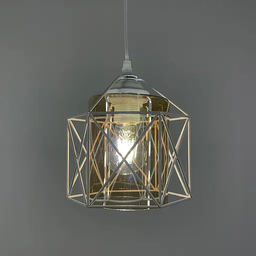 Світильник підвісний в білому корпусі з скляним плафоном Line.F Колір плафона Графітовий - фото 3