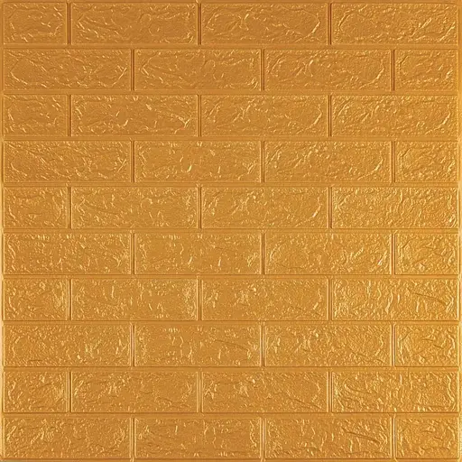 Панель 3D Wall Sticker самоклеюча 700х770х3 мм цегла золота (011-3) SW-00000676 - фото 1