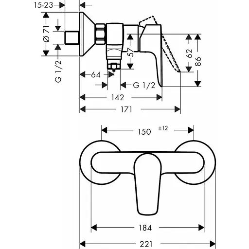 Змішувач Hansgrohe Talis E для душу Brushed Bronze 71760140 Бронза - фото 2