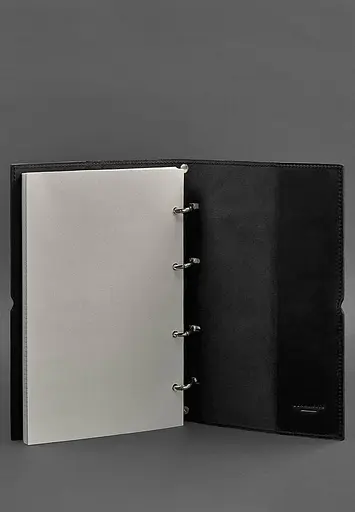 Шкіряний блокнот А4 на кільцях (Софт-бук) 9.0 в м'якій обкладинці чорний Crazy Horse - фото 5