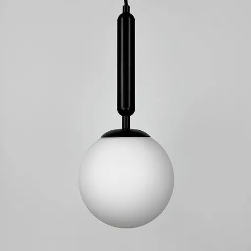 Підвісний світильник в чорному корпусі з білим плафоном Ø 14 см | Line F | Арт. A91087/1 BK - фото 2