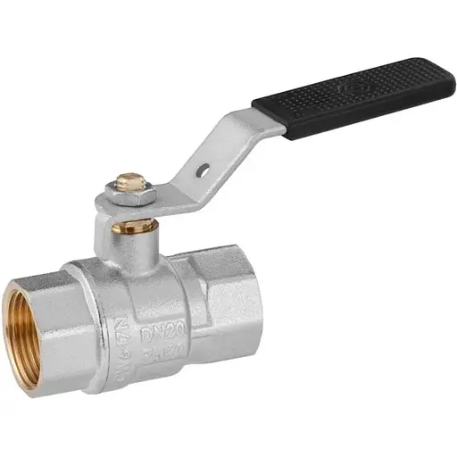 Кран кульовий Kroner 3/4" ВВ PN40 ручка, нікельований (CV033216) - фото 1