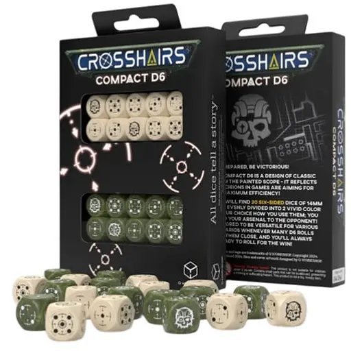 Набор кубиков Crosshairs Compact D6: Beige&Olive (20 шт.) (STCA03) - фото 1