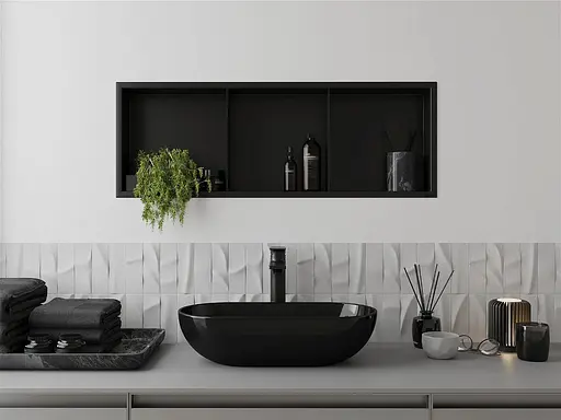 Полка в ванную комнату встроенная Nett YB-90, 90 см Черный - фото 5