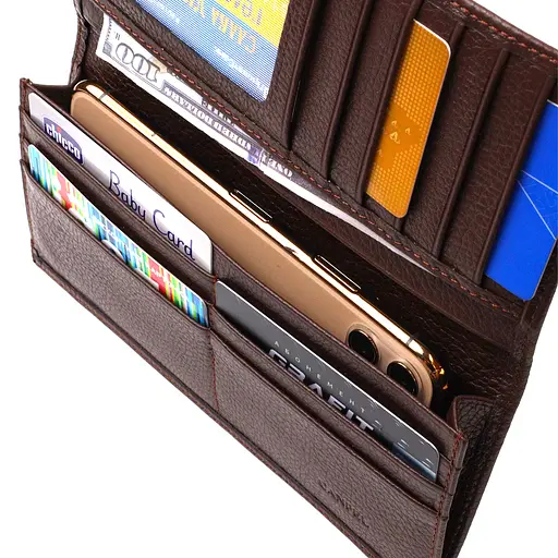 Мужской кожаный кошелек Canpellini 9.2х18.8х1 см acs0025604 - фото 4