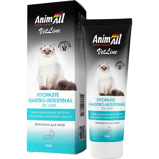 Фитопаста АнимАлл VetLine для нормализации работы желудочно-кишечного тракта у котов, 100 г (150567)