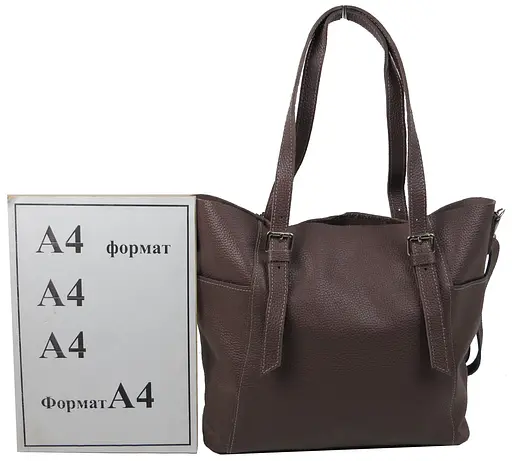 Женская кожаная сумка с двумя ручками Borsacomoda 28х33х11 см sum0024067 - фото 7