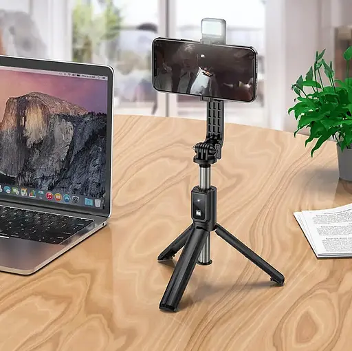 Селфи палка (монопод) Hoco K15 bluetooth, пульт, тринога - фото 8