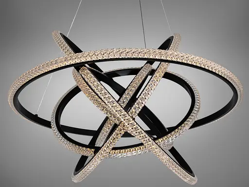 Люстра LED підвісна Romin чорна 140Вт пульт до 25м² - фото 2