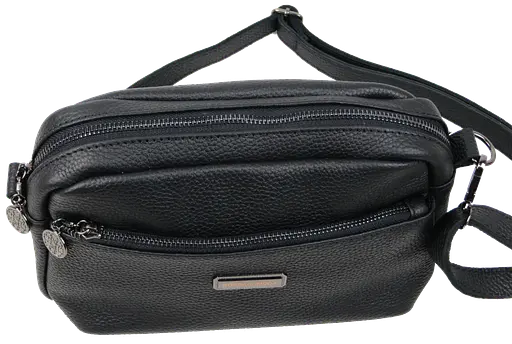 Женская кожаная сумка на плечо Borsacomoda черная sum0028725 - фото 8