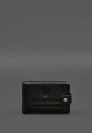 Кожаная обложка-портмоне для удостоверения участника боевых действий (УБД) Черная - фото 2