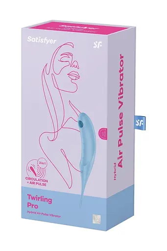 Вакуумний стимулятор клітора з вібрацією Satisfyer Twirling Pro блакитний - фото 6