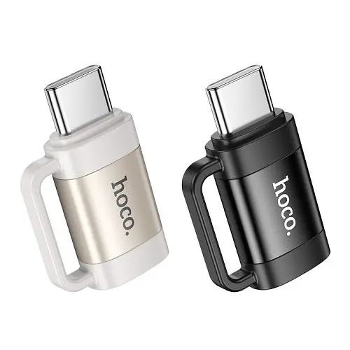 Переходник Hoco UA31E Type-C male to iP female adapter черный - фото 5