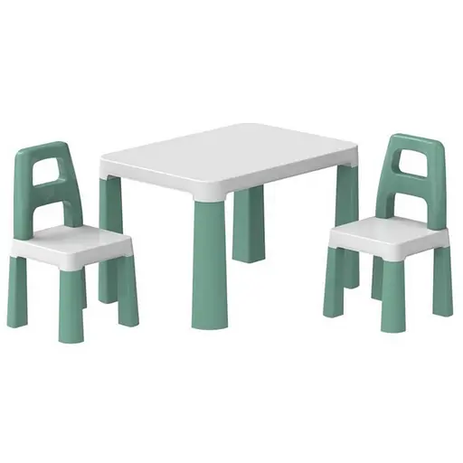 Дитячий стіл із двома стільцями 0440TXK біло-зелений