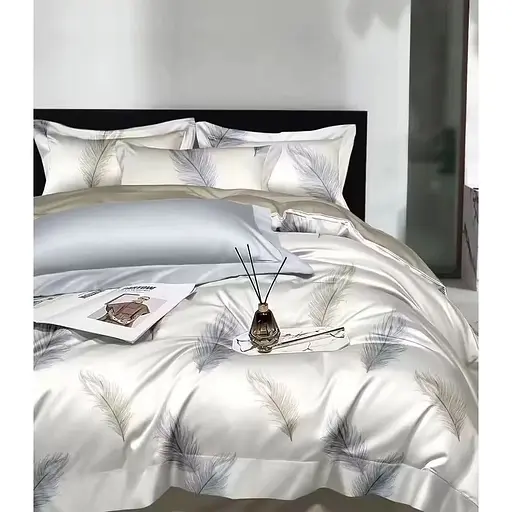 Комплект постільної білизни Soho Memoria Feathers Pearl Євро 200x230 см білий (A130074)