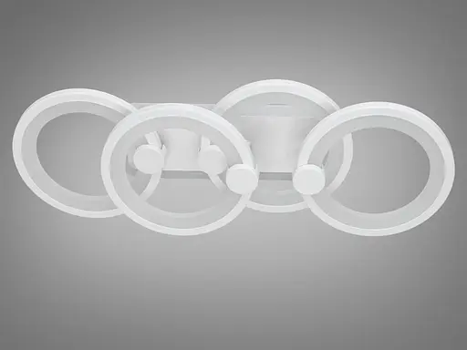 ЛЕД люстра кільця з пультом, дімером, підсвічуванням, 65W, біла - фото 4