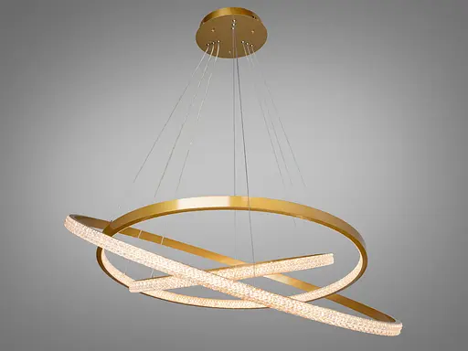 Світлодіодна люстра підвіс з пультом, димером, 165Вт, золото - фото 2