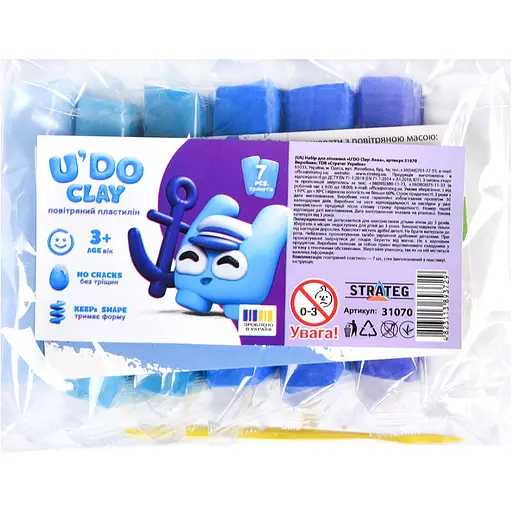 Набір для ліплення Strateg U'DO Clay: Аква (31070) - фото 1